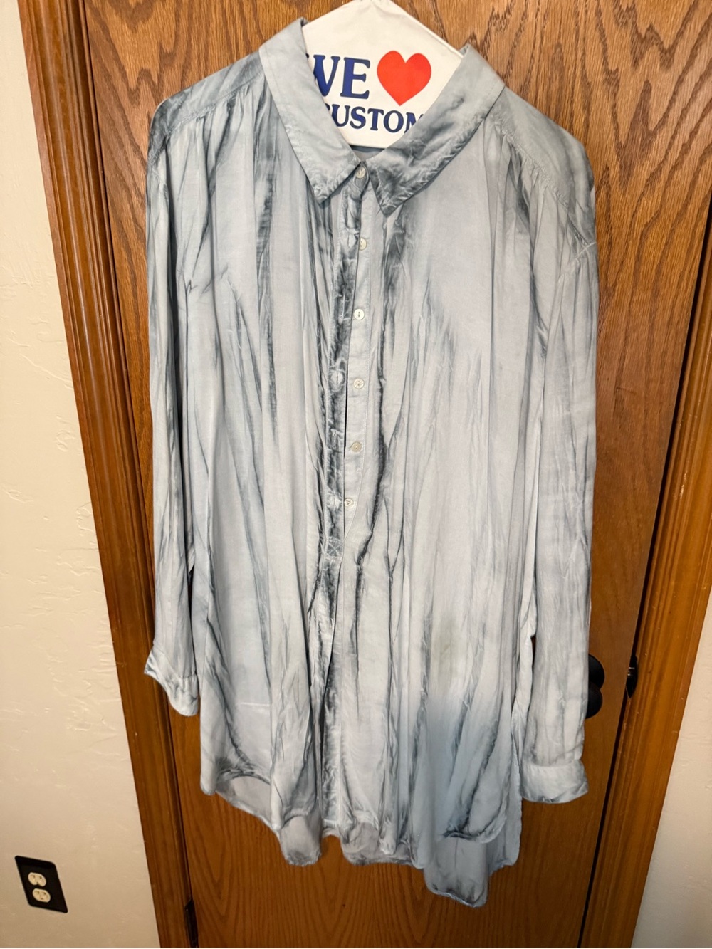 Pilcro Light Blue Washed Button-Up Tunic
